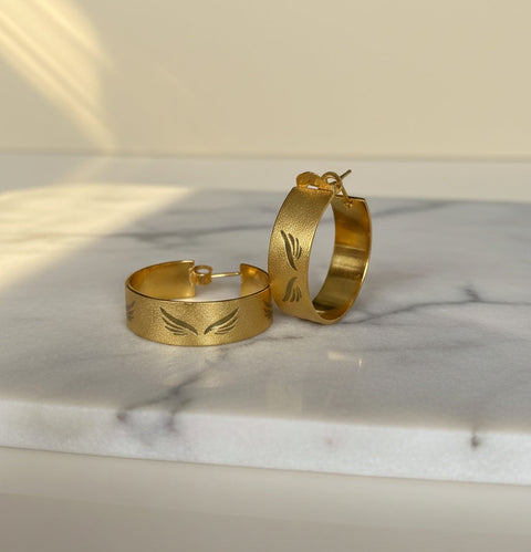 Candongas Alas Viento- Ala en Tono Verde