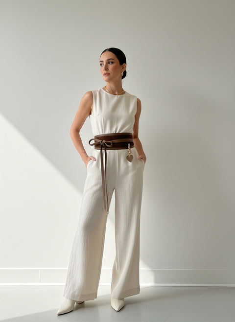 Cinturón OBI de Lujo en Cuero y Gamuza - Aplique personalizado