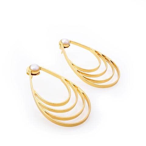Aretes África Gota con mini perla