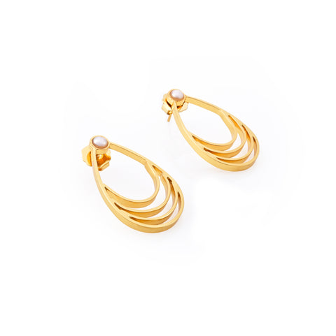 Aretes África Gota con mini perla